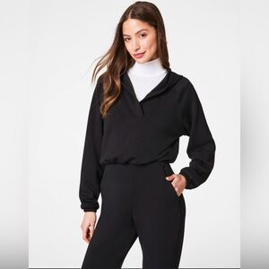 NWT SPANX Black AirEssentials V-Neck Hooded Jump Suit.